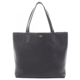 Borsa Tote Hermès Double Sens 45 Nero Blu navy