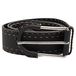 Fendi Selleria Leather Belt Black