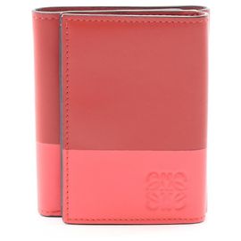 Loewe Pink and Red Tri-Fold Wallet Pink Red