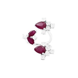 Autre Marque Open ring, white gold, rubies and diamonds. Other