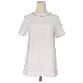 Camiseta de pérolas Moncler Simone Rocha Branco