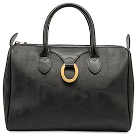 Dior-Dior Black Diorissimo Trotter Coated Canvas Boston Bag-Black
