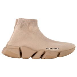 Balenciaga Speed 2.0 Strick-Sneaker aus beigem Polyester Beige