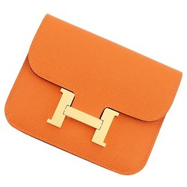 Monedero Constance Naranja Hermès Naranja