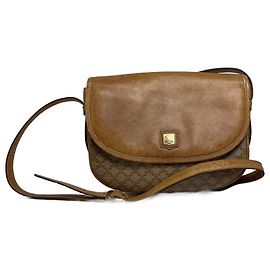 Céline Borsa a spalla in pelle monogramma vintage Celine beige marrone Beige