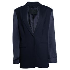 Autre Marque Frenken, Wollblazer mit glänzenden Ärmeln in Blau Blau