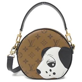 Louis Vuitton Bolsa de ombro de dálmatas com caixa de chapéu macia Marrom