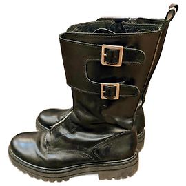 Jonak Leder Bikerstiefel Schwarz