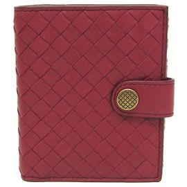 Portefeuille Compact Intrecciato Bottega Veneta Rouge