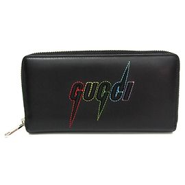 Portefeuille long bi-fold Gucci Blade en cuir noir Noir