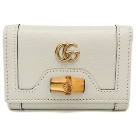 Billetera Compacta Gucci Bamboo Diana Blanco roto