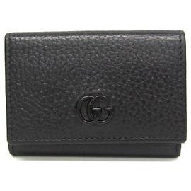 Gucci Double G 735212 Leder Geldbörse Schwarz