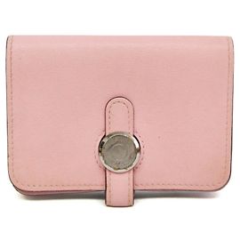 Hermès Hermes Dogon Swift Leather Card Case in Pink Pink
