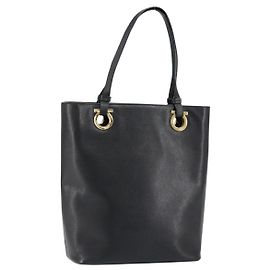 Sac à main Gancini en cuir Salvatore Ferragamo Noir