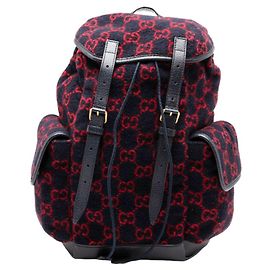 Gucci GG Wool Backpack Red Navy blue