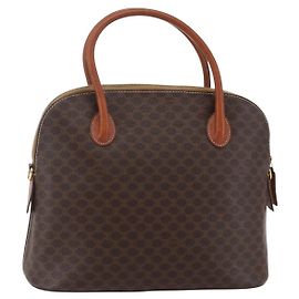 Céline Sac à main vintage Macadam en toile Celine Marron