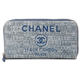 Portefeuille Long Deauville Coco Mark de Chanel Bleu
