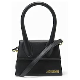 Jacquemus-NEW JACQUEMUS LE CHIQUITO MEDIUM SHOULDER BAG BLACK LEATHER-Black