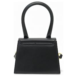 Jacquemus-NEW JACQUEMUS LE CHIQUITO MEDIUM SHOULDER BAG BLACK LEATHER-Black
