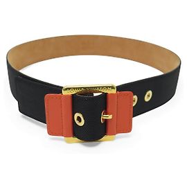 NUOVO CINTURONE LOUIS VUITTON CANVAS NERO E CUOIO MATTONCINO T80 Altro