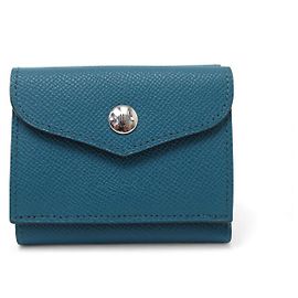 Autre Marque NEUER MOYNAT PARIS KARTENHALTER BLAUE STRUKTURIERTE LEDER-GELDBÖRSE Blau