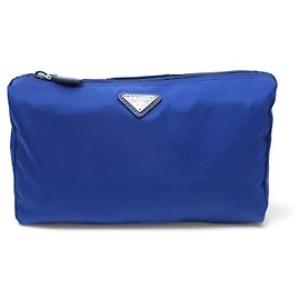 NEW PRADA TOILETRY BAG NECESSAIRE TESSUTO 1NA012 BLUE NYLON POUCH Blue