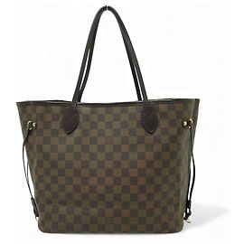 BOLSA LOUIS VUITTON NEVERFULL MM N40599 EM CANVAS EBENE Marrom