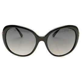 Chanel Coco Mark Sunglasses Black Silvery