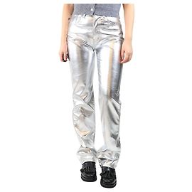 Autre Marque Pantaloni metallici argento - taglia S Argento