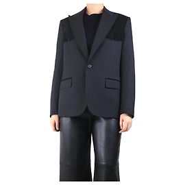 Polo Ralph Lauren Black wool blazer with suede tassels - size UK 10 Black