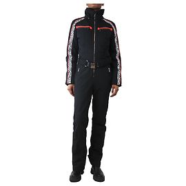 Poivre Blanc Schwarzer Zebra Stretch-Skianzug - Größe M Schwarz