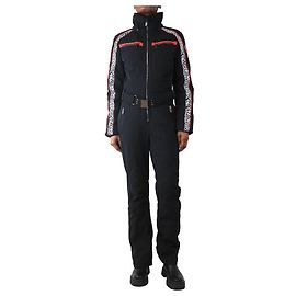Poivre Blanc Schwarzer Zebra Stretch-Skianzug - Größe M Schwarz