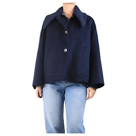 Ganni Navy blue wool-blend jacket - size UK 12 Blue
