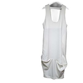 Autre Marque ENFOLD Kleid mit kurvenförmigem Drapé Weiß