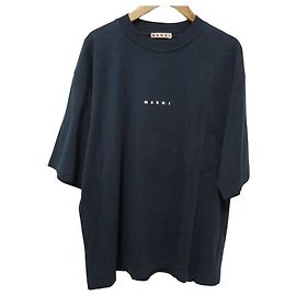 Camiseta de algodón con estampado de logo Marni Azul Azul marino