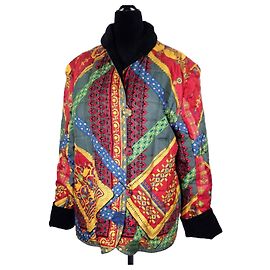 Giacca Hermès double face in seta e velluto fantasia Brins d'or Multicolore