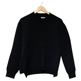 Acne Angora Blend Knit Pullover Black