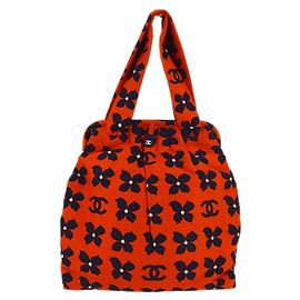 Chanel Vintage Frame Printed Canvas Large Arancione