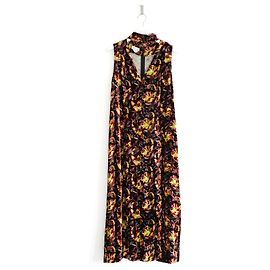 Vintage Samtkleid mit Chokerkragen Dries Van Noten Herbst 2001 Schwarz