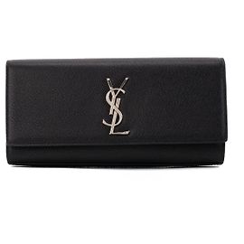 SAINT LAURENT - Kate Pouch in Black Grained Leather Black