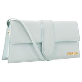 Jacquemus-JACQUEMUS - Le Bambino Long Shoulder Bag in Blue Nubuck-Blue