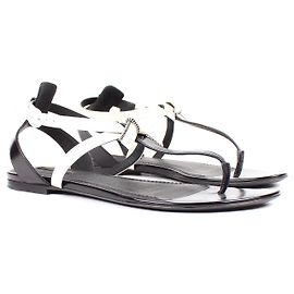 LOUIS VUITTON - Vintage Flache Sandalen (Größe 39) Weiß