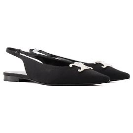 Céline CELINE - Sandali Slingback Triomphe Celine in tela nera (T39) Nero