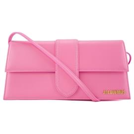 Jacquemus-JACQUEMUS - Le Bambino Long Shoulder Bag in Pink Leather-Pink