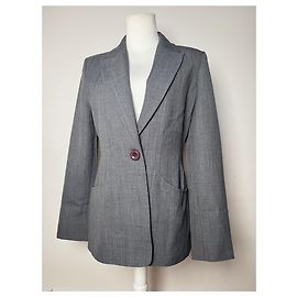 Vintage Fendi Roma Wool Blazer 38/M Grey Grey