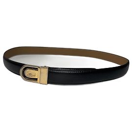 Céline Schwarzer Leder-Gürtel mit Vintage Celine Paris Wagenlogo Schwarz