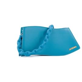Jacquemus-JACQUEMUS - La Vague Jacquemus Blue Leather Shoulder Bag-Blue