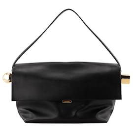 Jacquemus-JACQUEMUS - Sac à épaule Le grand Rond Carré Jacquemus en cuir noir-Black