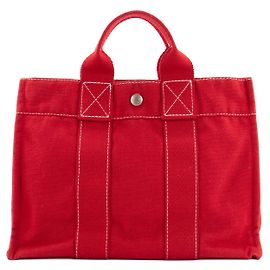 HERMÈS - Bolsa Tote Toto Hermès en lona roja Roja