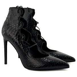 SAINT LAURENT - Saint Laurent Pumps aus Leder mit Python-Effekt (T37,5) Schwarz